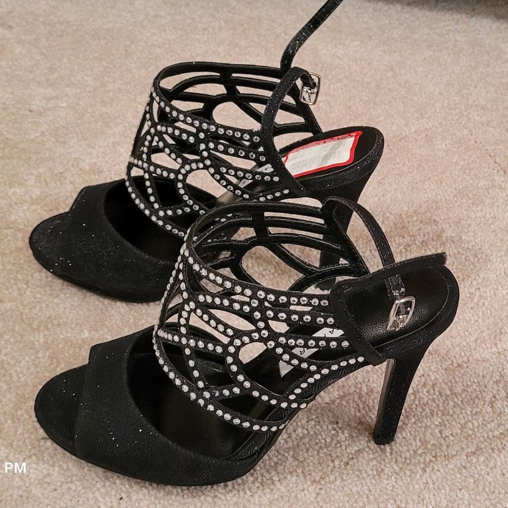 Caparros Black Glimmer Heels - NEVER WORN.